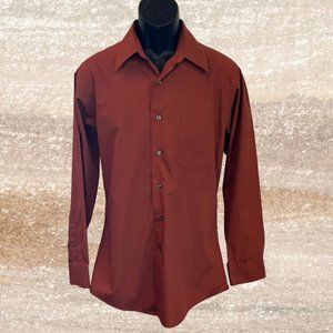 Vintage Men’s Arrow Sateen Button Down Wrinkle Free Fitted shirt - Size M